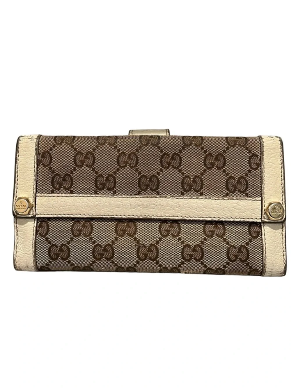 Gucci Monogram Leather Long Snap Wallet - Picture 1 of 14
